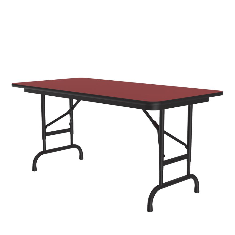 Adjustable Height High Pressure Top Folding Table, 24x48" RECTANGULAR, RED BLACK. Picture 3