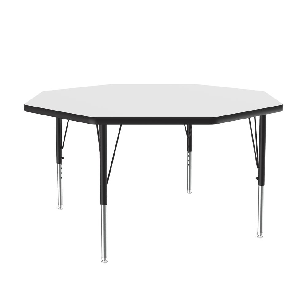 Deluxe High-Pressure Top Activity Tables 48x48", OCTAGONAL WHITE BLACK/CHROME. Picture 1