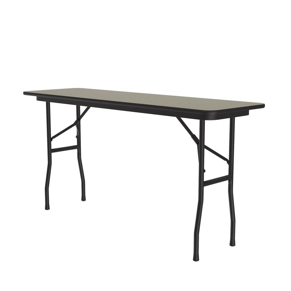 Deluxe High Pressure Top Folding Table, 18x60" RECTANGULAR SAVANNAH SAND BLACK. Picture 3