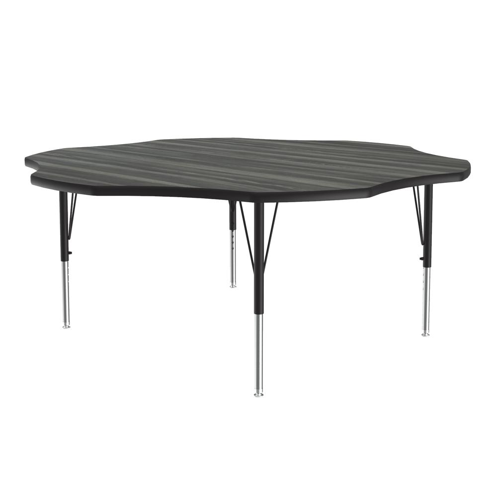 Deluxe High-Pressure Top Activity Tables, 60x60", FLOWER, NEW ENGLAND DRIFTWOOD, BLACK/CHROME. Picture 8
