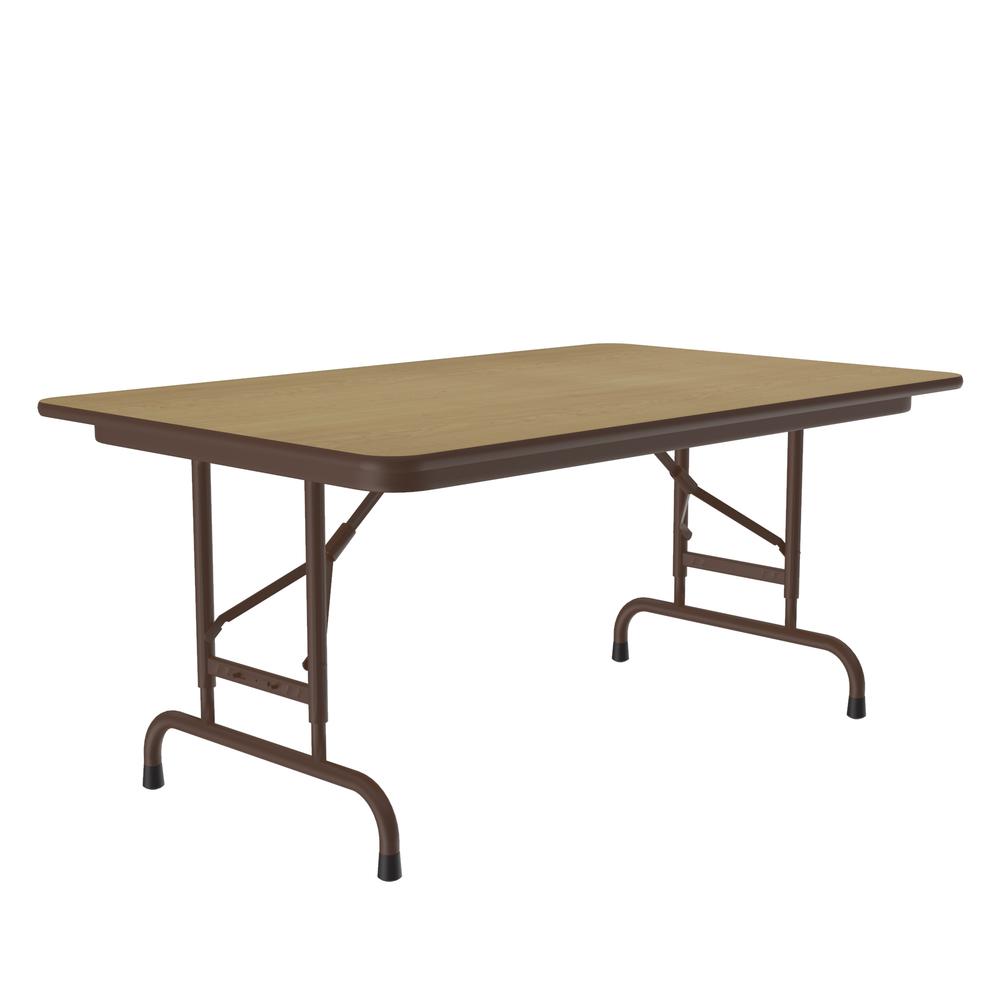 Adjustable Height High Pressure Top Folding Table, 30x48", RECTANGULAR, FUSION MAPLE BROWN. Picture 4