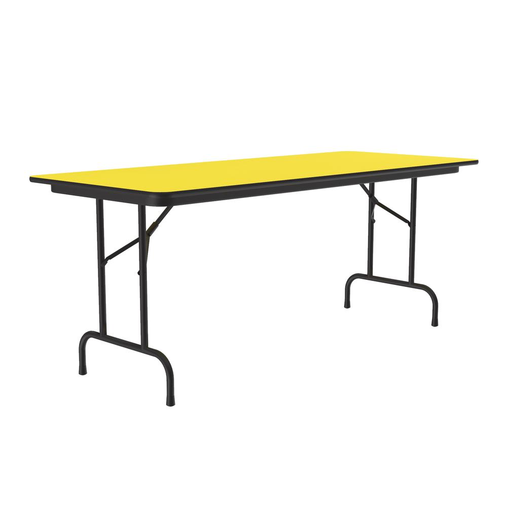Deluxe High Pressure Top Folding Table, 30x72" RECTANGULAR YELLOW, BLACK. Picture 1