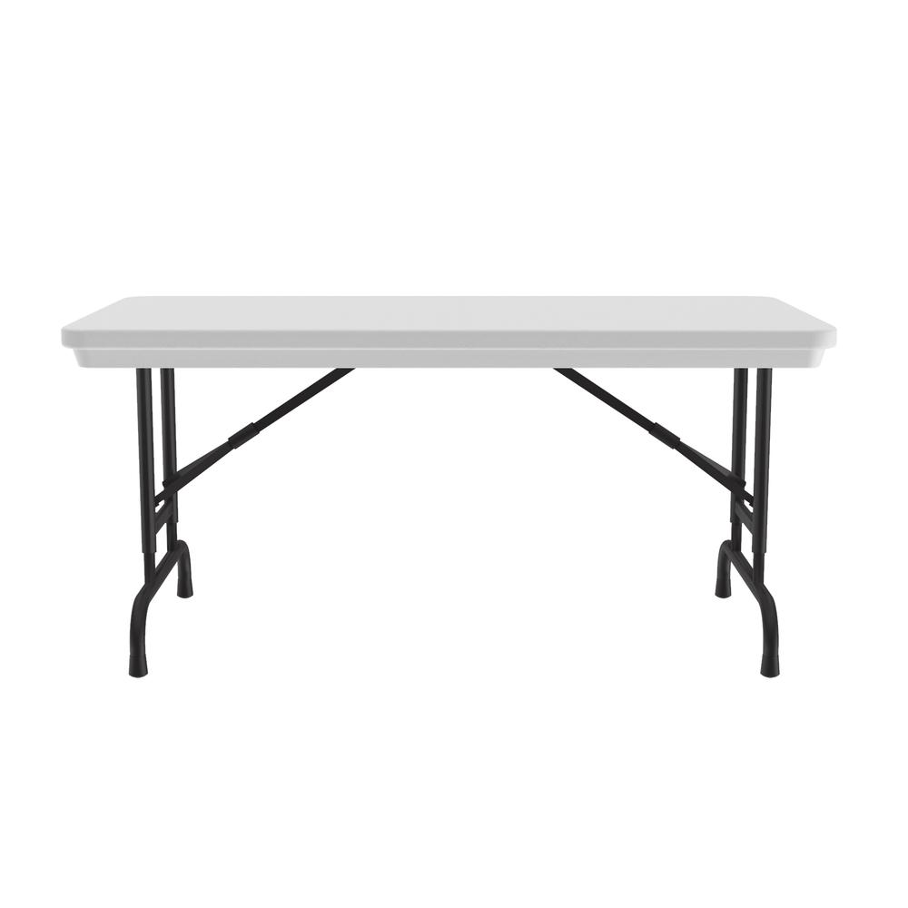 Adjustable Height Commercial Blow-Molded Plastic Folding Table, 24x48" RECTANGULAR GRAY GRANITE, BLACK. Picture 5