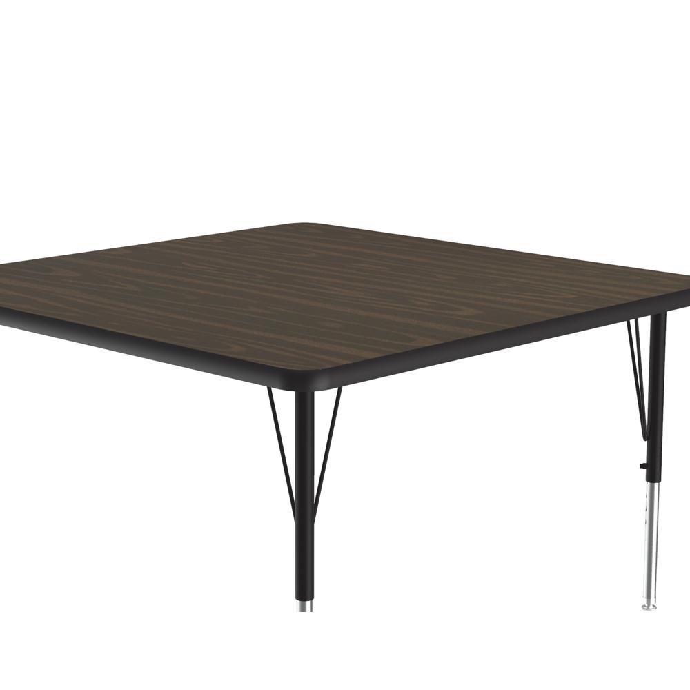Deluxe High-Pressure Top Activity Tables, 48x48", SQUARE, WALNUT, BLACK/CHROME. Picture 3