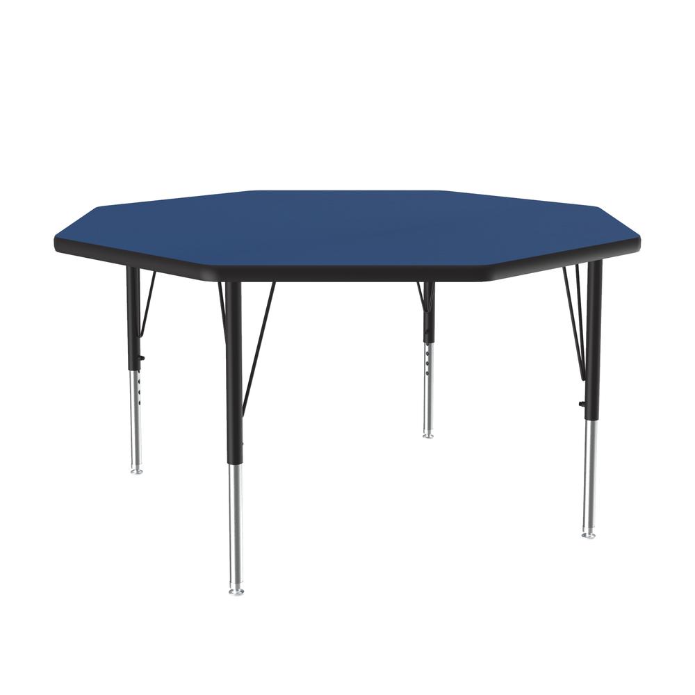 Deluxe High-Pressure Top Activity Tables 48x48" OCTAGONAL, BLUE, BLACK/CHROME. Picture 7