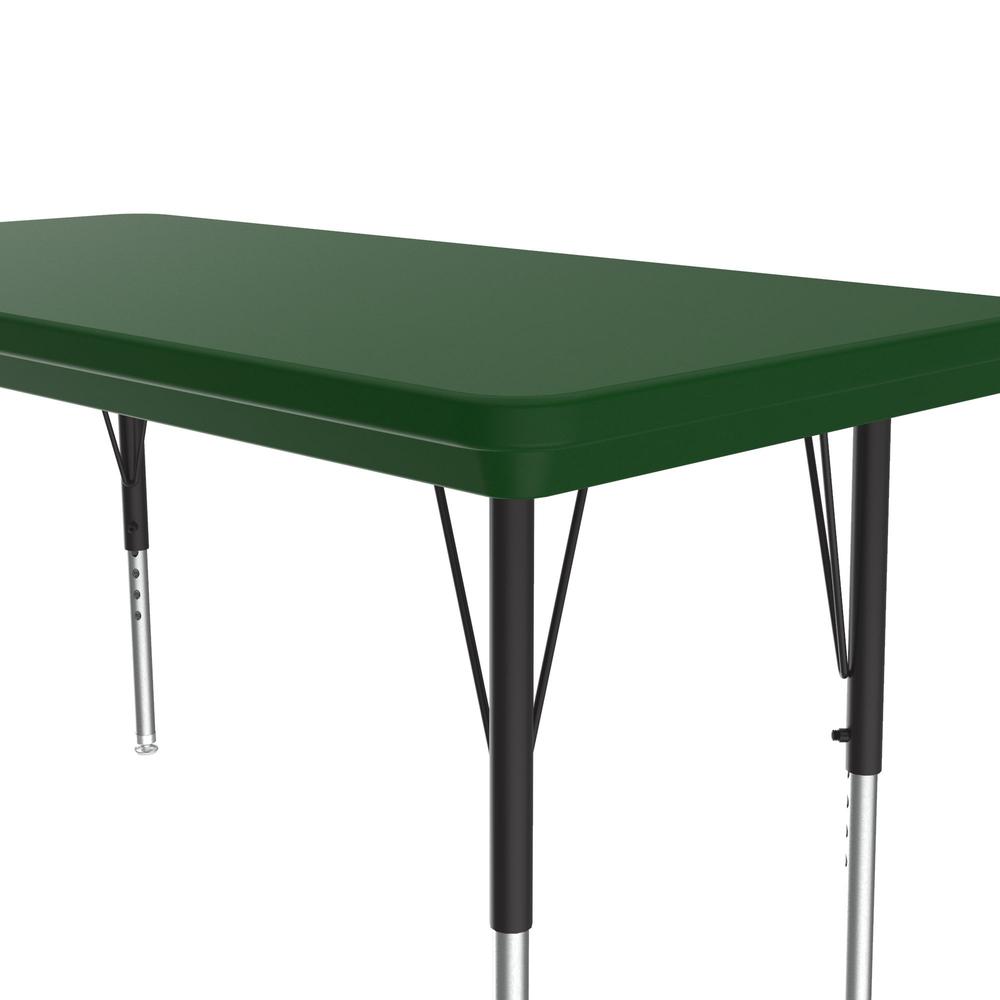 Commercial Blow-Molded Plastic Top Activity Tables 24x48", RECTANGULAR GREEN , BLACK/CHROME. Picture 9