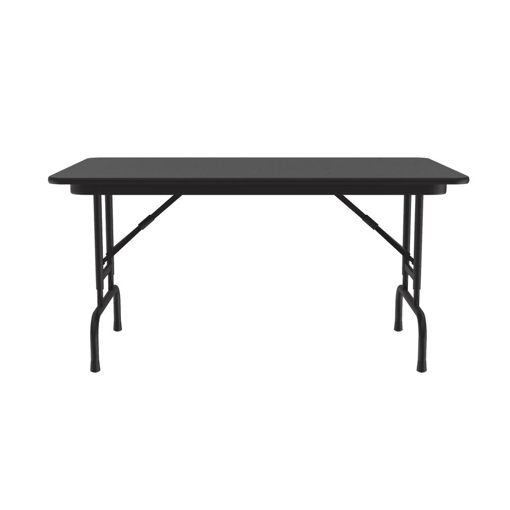 Adjustable Height Econoline Melamine Top Folding Table 30x48", RECTANGULAR BLACK GRANITE, BLACK. Picture 4