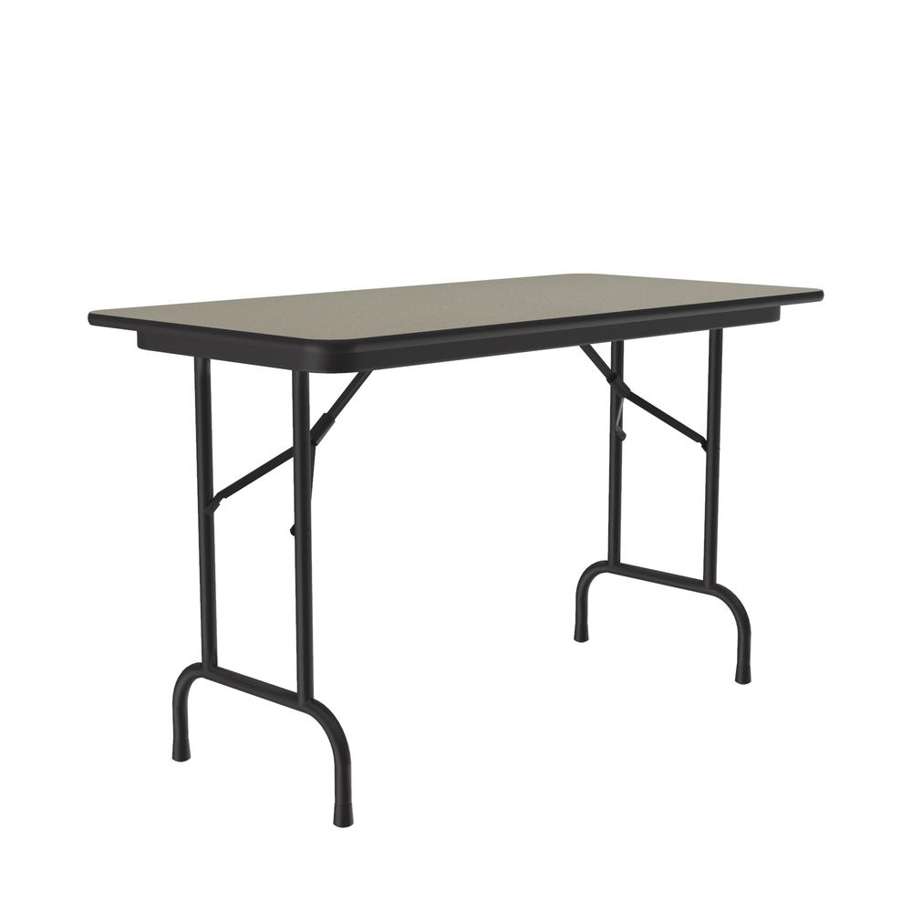 Deluxe High Pressure Top Folding Table 24x48" RECTANGULAR SAVANNAH SAND, BLACK. Picture 8