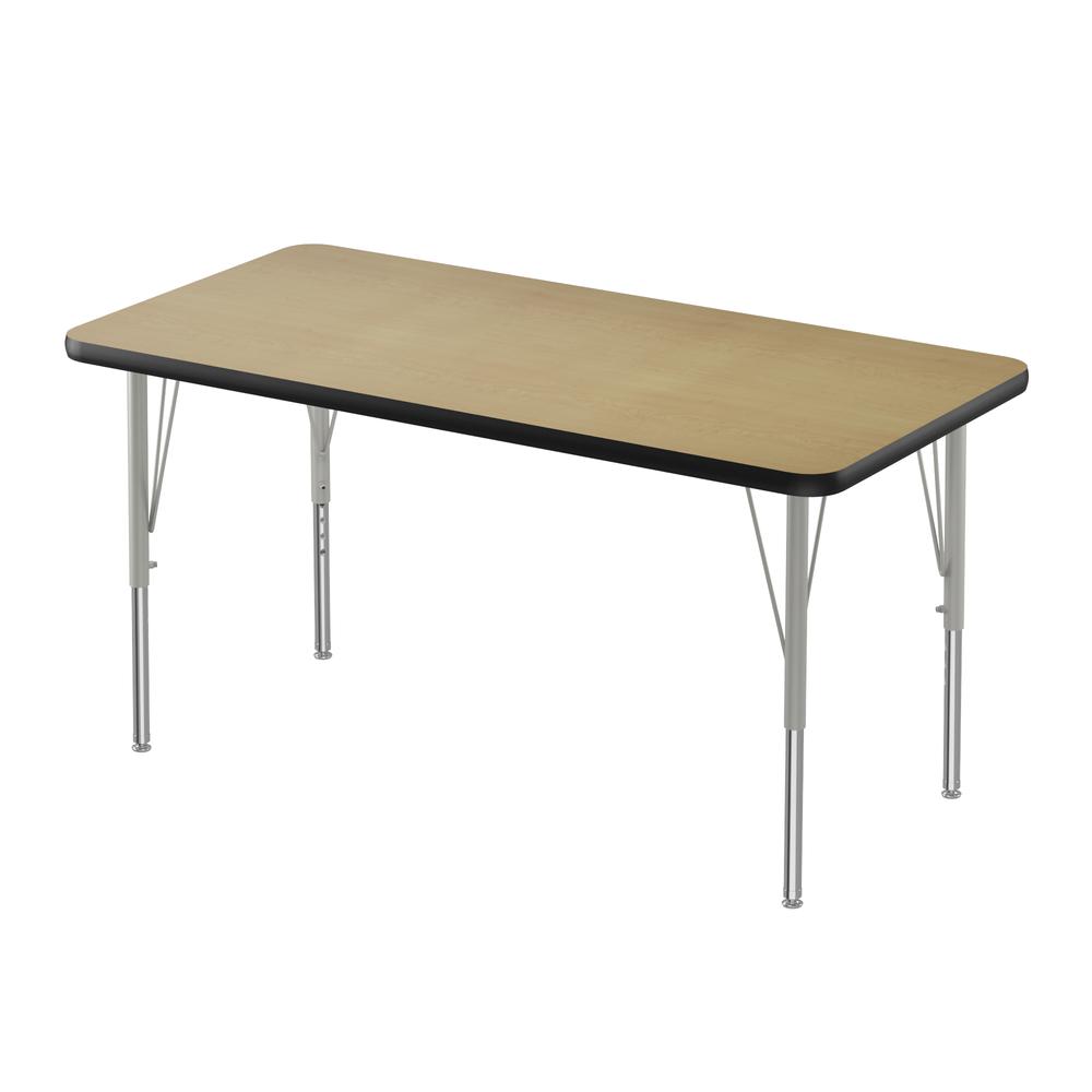 Deluxe High-Pressure Top Activity Tables, 24x60" RECTANGULAR FUSION MAPLE, SILVER MIST. Picture 7