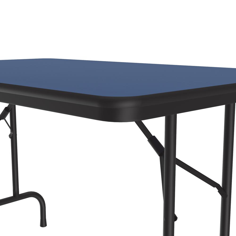 Deluxe High Pressure Top Folding Table 30x48" RECTANGULAR, BLUE, BLACK. Picture 1