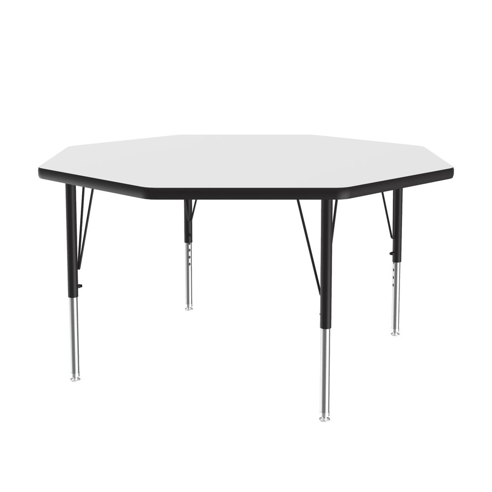 Deluxe High-Pressure Top Activity Tables 48x48", OCTAGONAL WHITE BLACK/CHROME. Picture 7