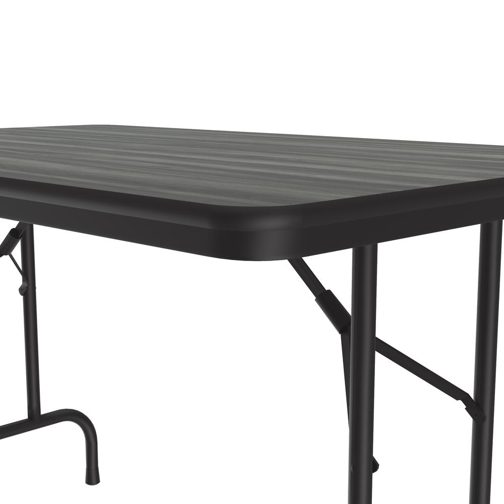 Deluxe High Pressure Top Folding Table 30x48", RECTANGULAR NEW ENGLAND DRIFTWOOD BLACK. Picture 7
