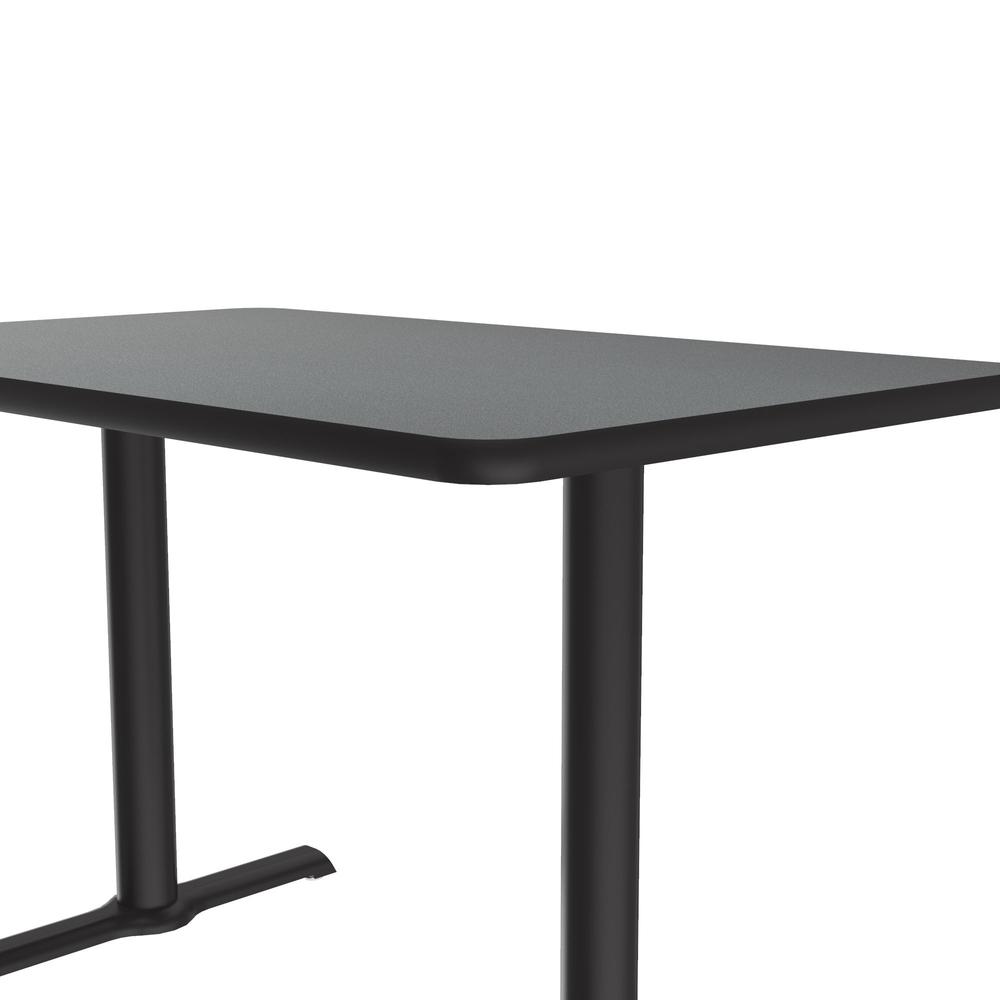 Table Height Deluxe High-Pressure Café and Breakroom Table, 30x48", RECTANGULAR, MONTANA GRANITE BLACK. Picture 3