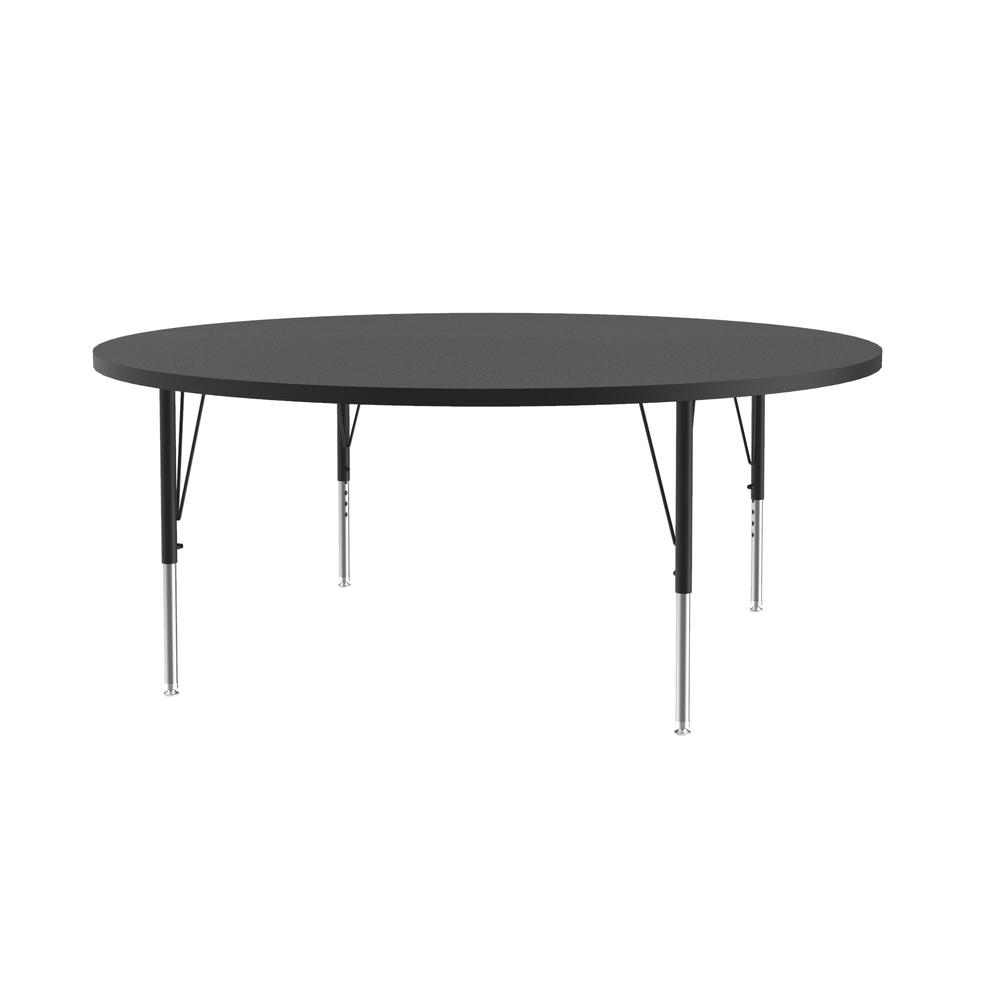 Deluxe High-Pressure Top Activity Tables, 60x60", ROUND  BLACK/CHROME. Picture 9