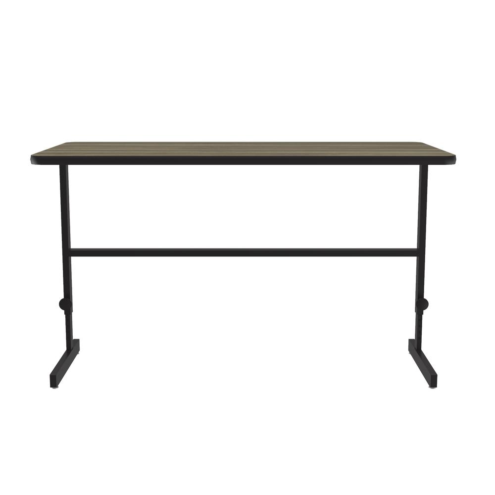 Deluxe High-Pressure Laminate Top Adjustable Standing  Height Work Station, 30x60" RECTANGULAR, COLONIAL HICKORY BLACK. Picture 3