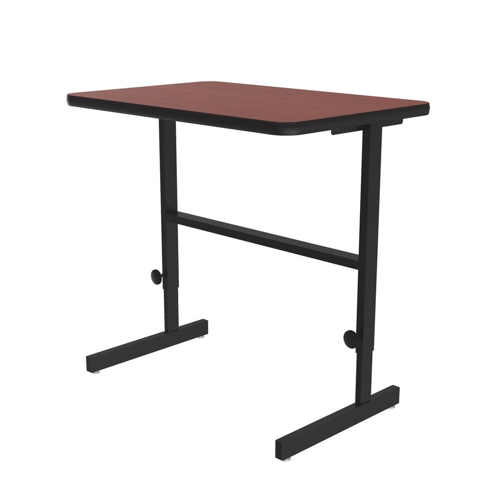 Deluxe High-Pressure Laminate Top Adjustable Standing  Height Work Station, 24x36" RECTANGULAR CHERRY BLACK. Picture 1