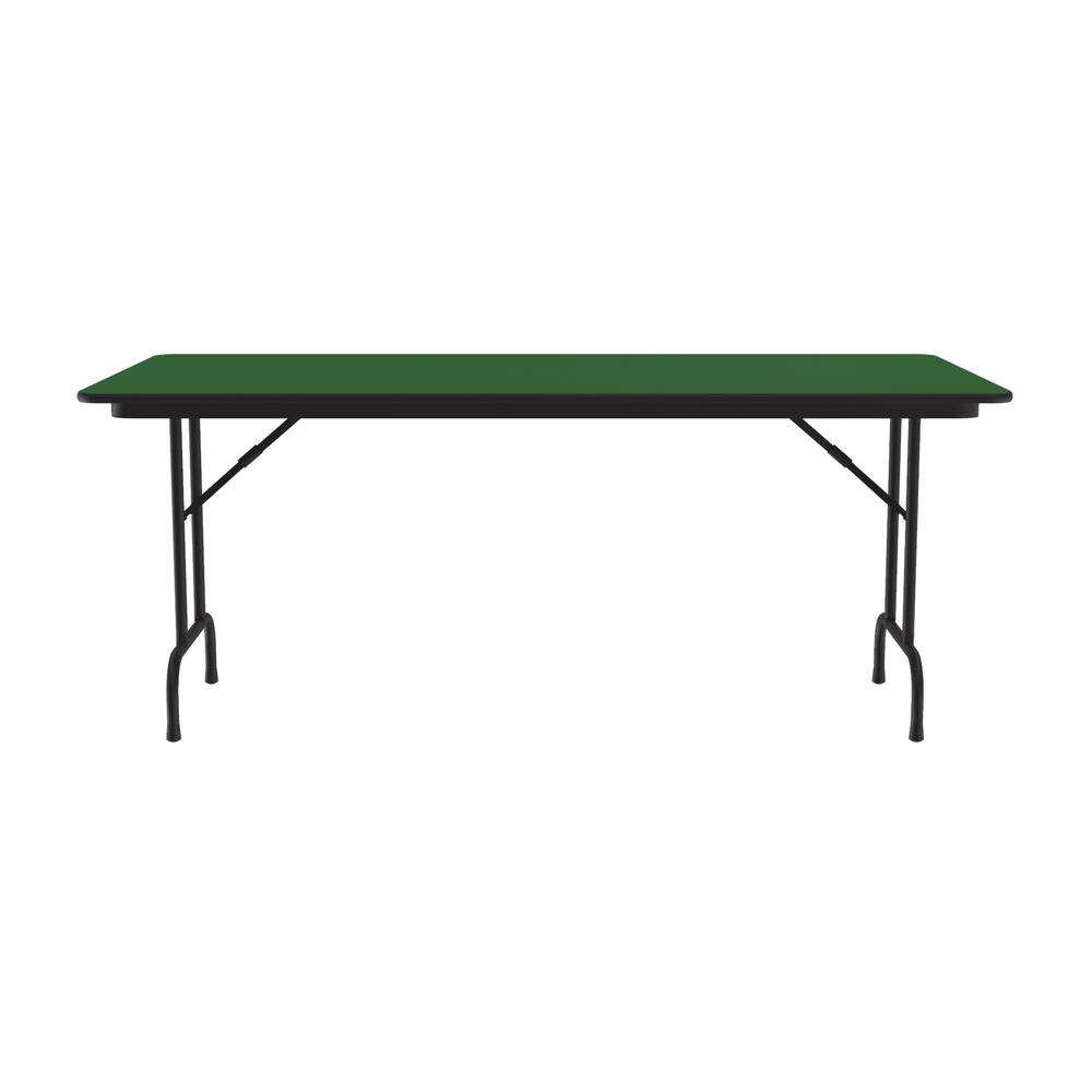 Deluxe High Pressure Top Folding Table 36x72" RECTANGULAR GREEN, BLACK. Picture 2