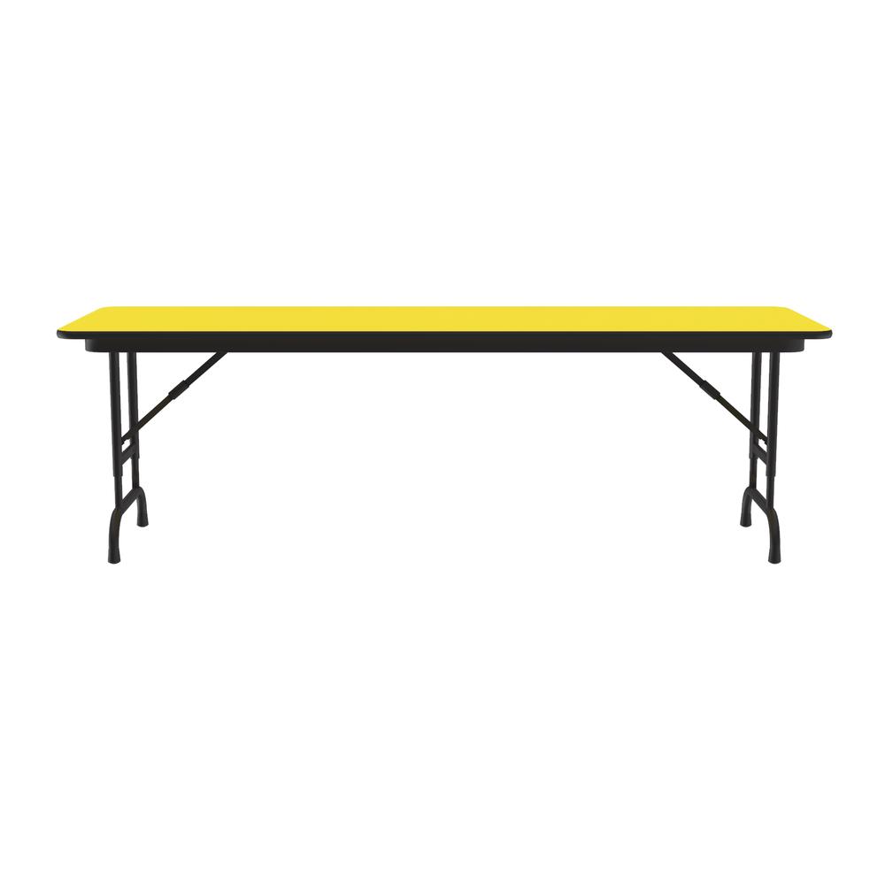 Adjustable Height High Pressure Top Folding Table, 24x72" RECTANGULAR YELLOW BLACK. Picture 1