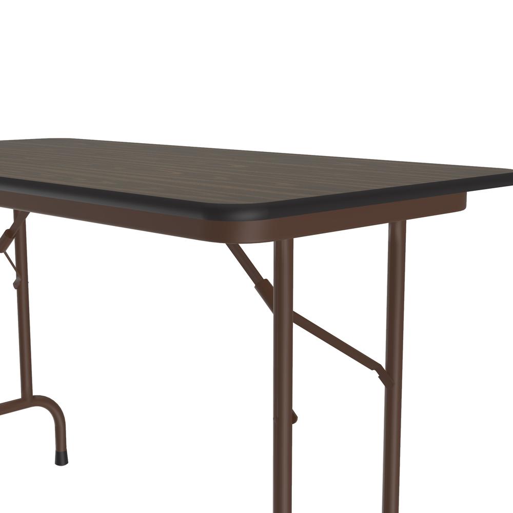 Solid High-Pressure Plywood Core Folding Tables, 24x48" RECTANGULAR WALNUT, BROWN. Picture 2