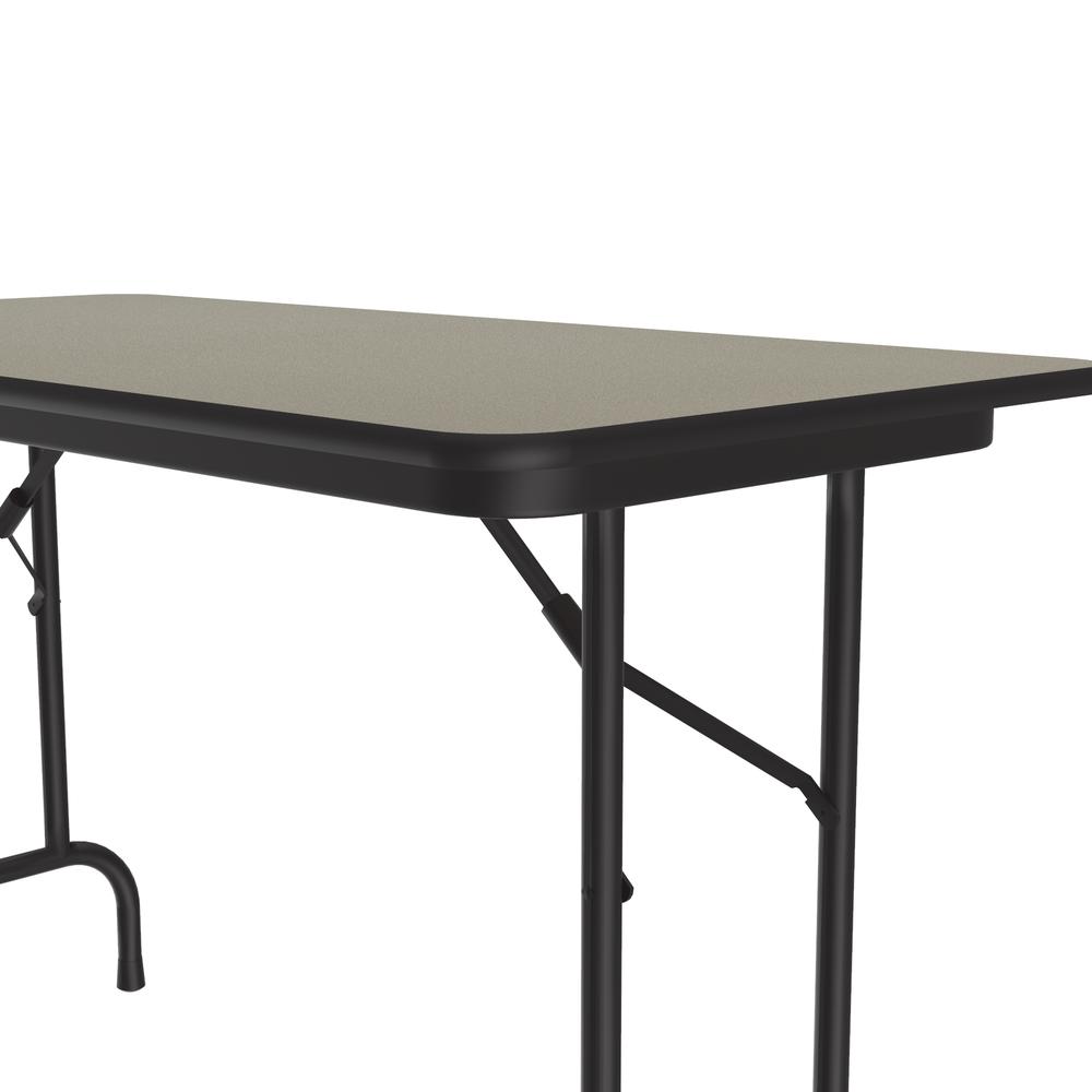 Deluxe High Pressure Top Folding Table 24x48" RECTANGULAR SAVANNAH SAND, BLACK. Picture 4
