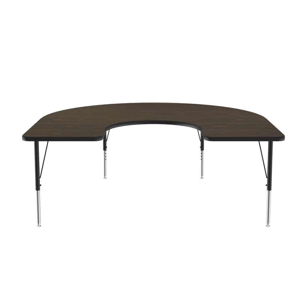 Deluxe High-Pressure Top Activity Tables 60x66", HORSESHOE, WALNUT, BLACK/CHROME. Picture 4