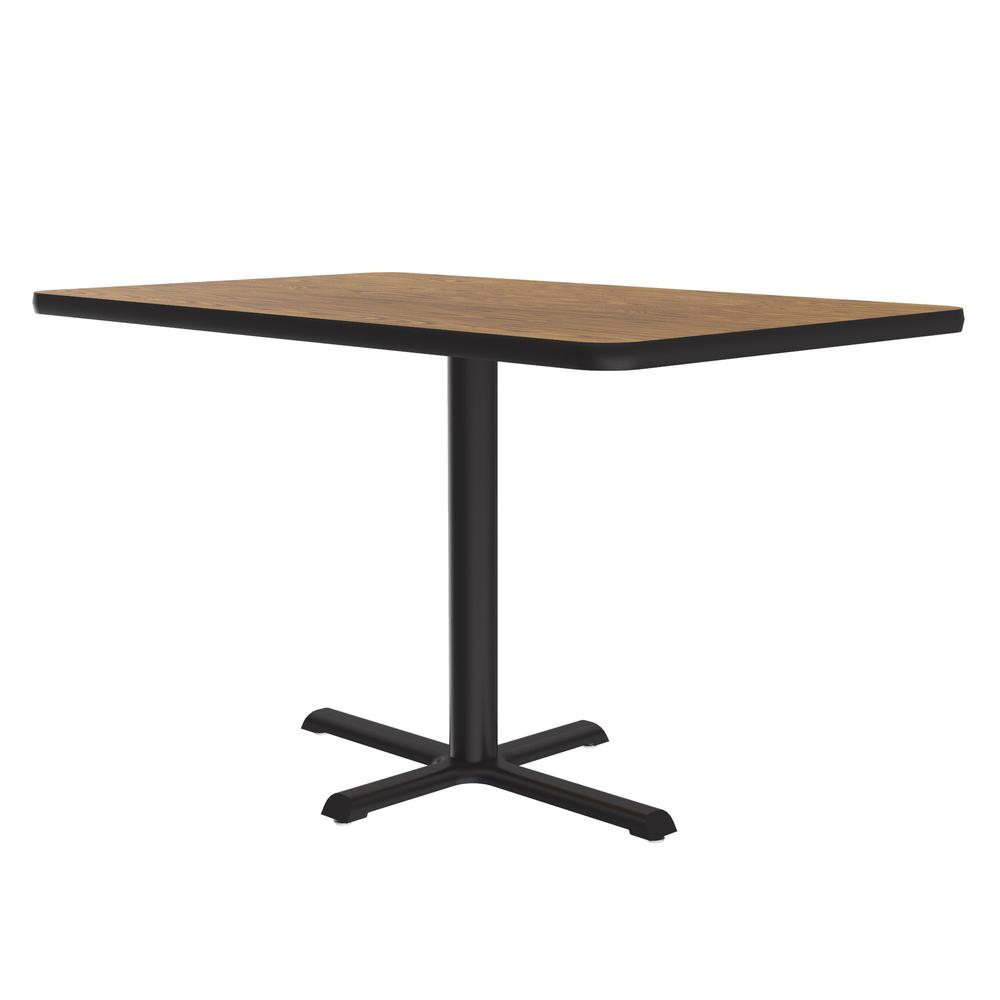Table Height Thermal Fused Laminate Café and Breakroom Table 30x48", RECTANGULAR, MEDIUM OAK, BLACK. Picture 9