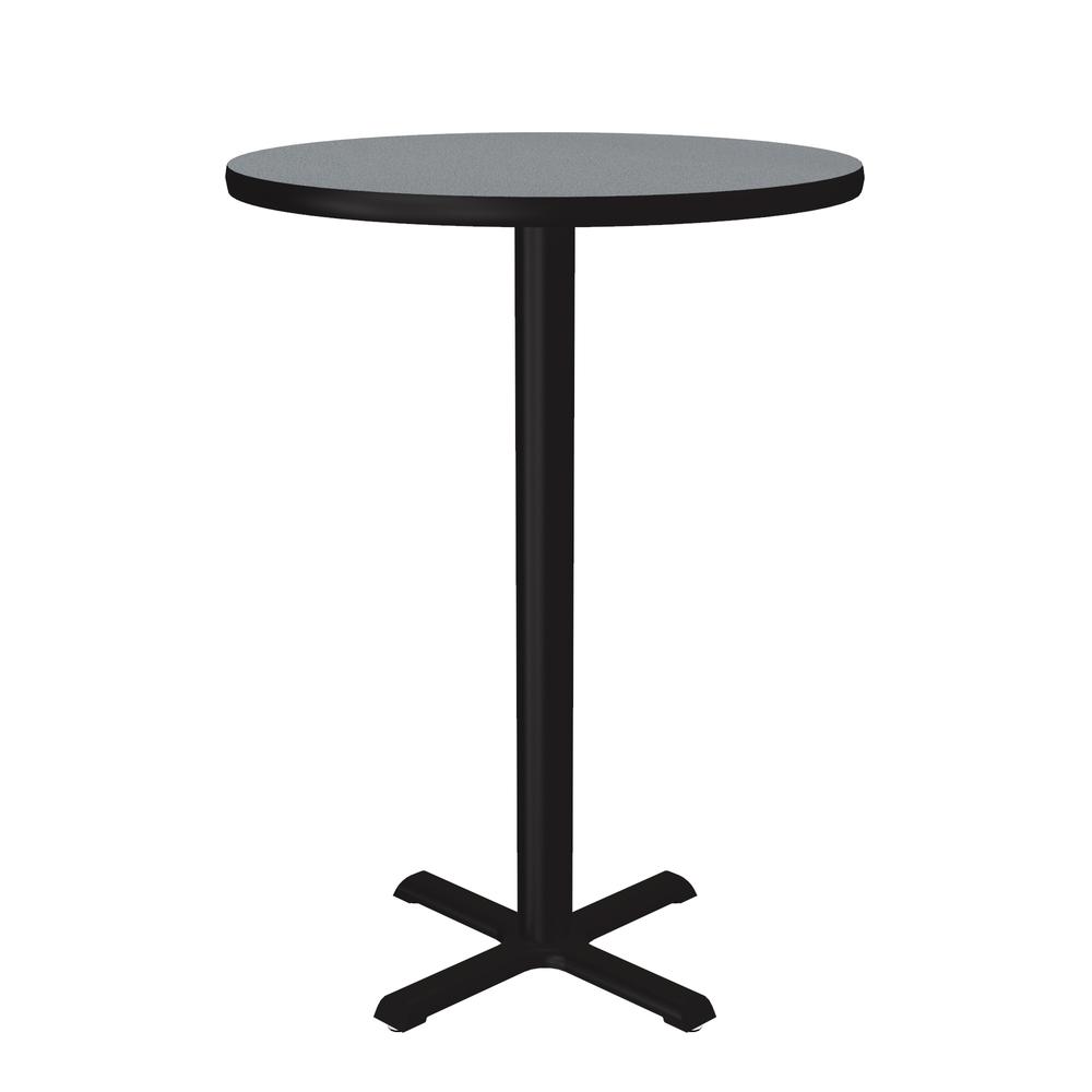 Bar Stool/Standing Height Deluxe High-Pressure Café and Breakroom Table 30x30", ROUND GRAY GRANITE, BLACK. Picture 1