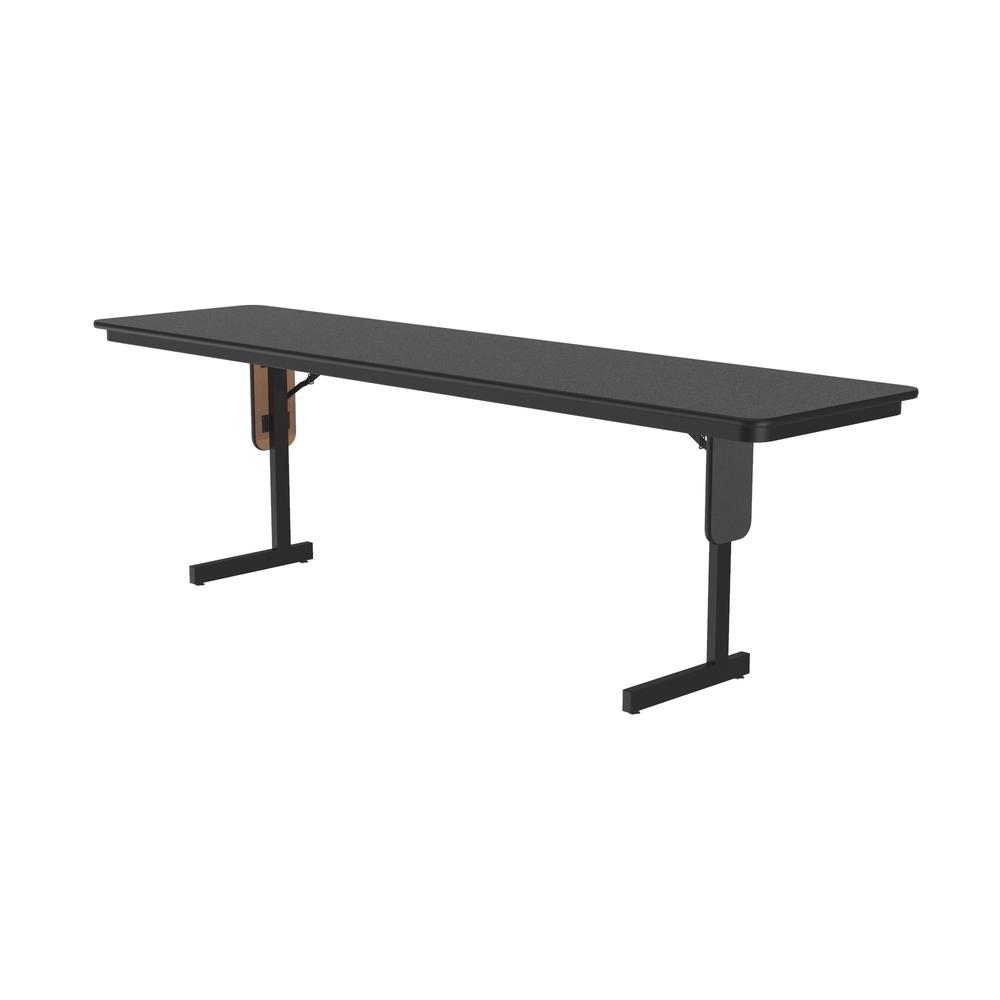 Deluxe High-Pressure Folding Seminar Table with Panel Leg, 24x96" RECTANGULAR, BLACK GRANITE BLACK. Picture 8