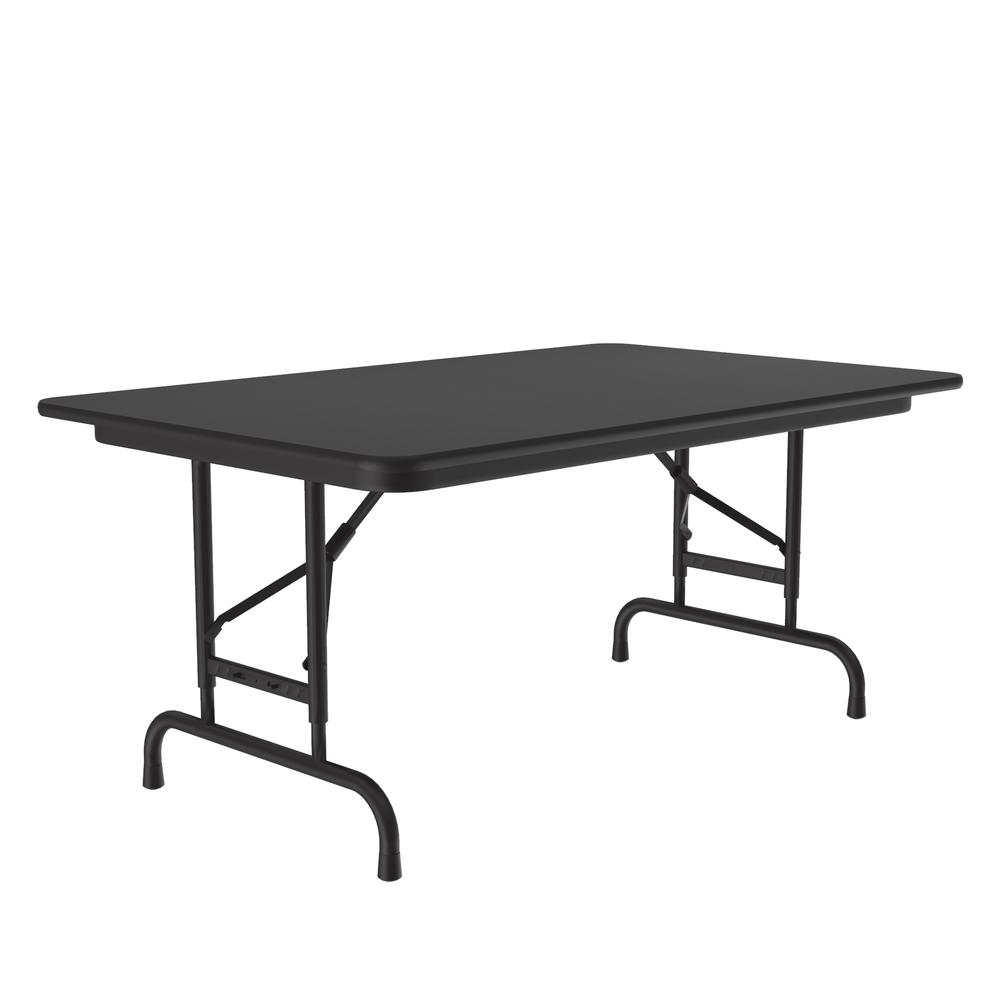 Adjustable Height Thermal Fused Laminate Top Folding Table 30x48" RECTANGULAR, BLACK GRANITE, BLACK. Picture 6