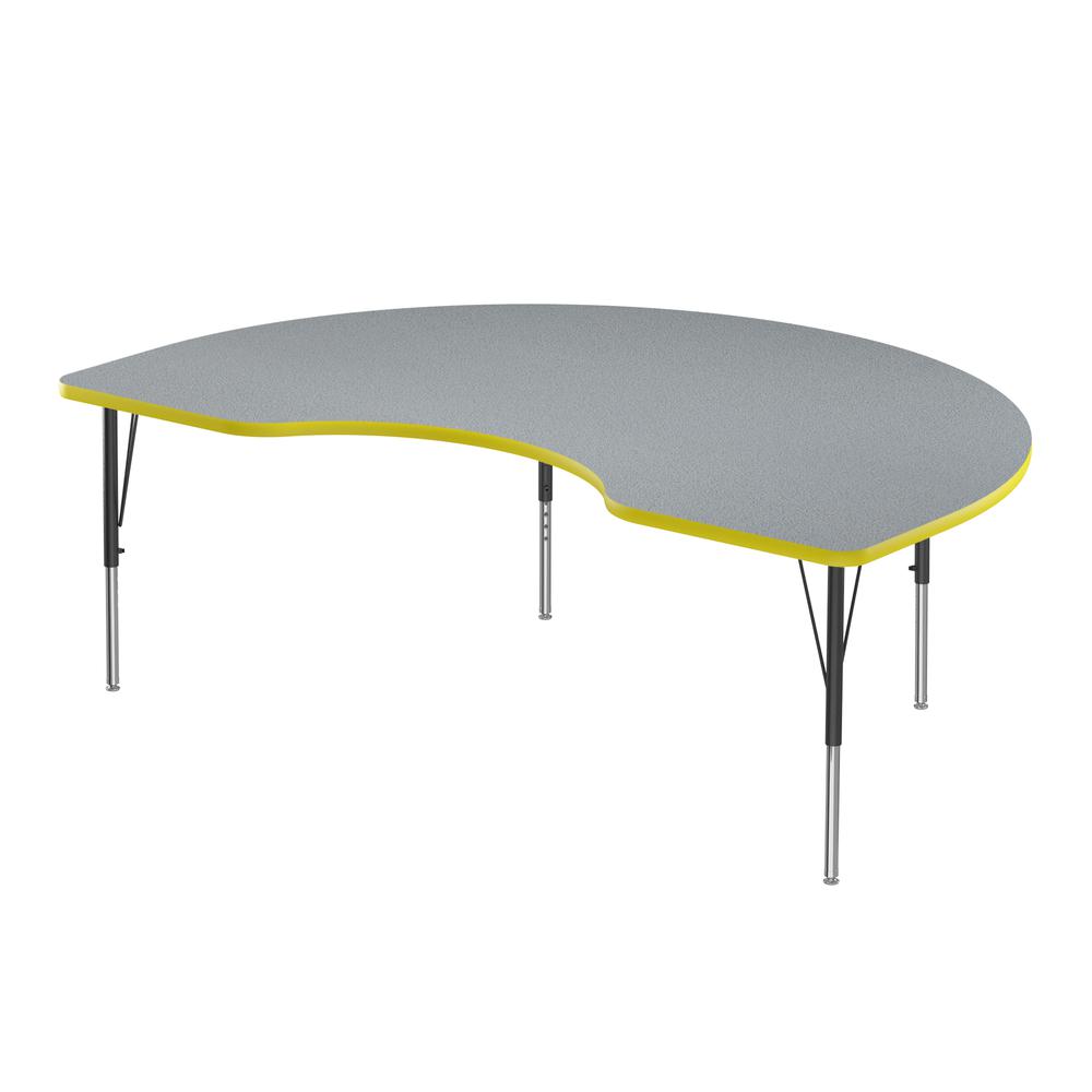 Deluxe High-Pressure Top Activity Tables, 48x72" KIDNEY, GRAY GRANITE BLACK/CHROME. Picture 2