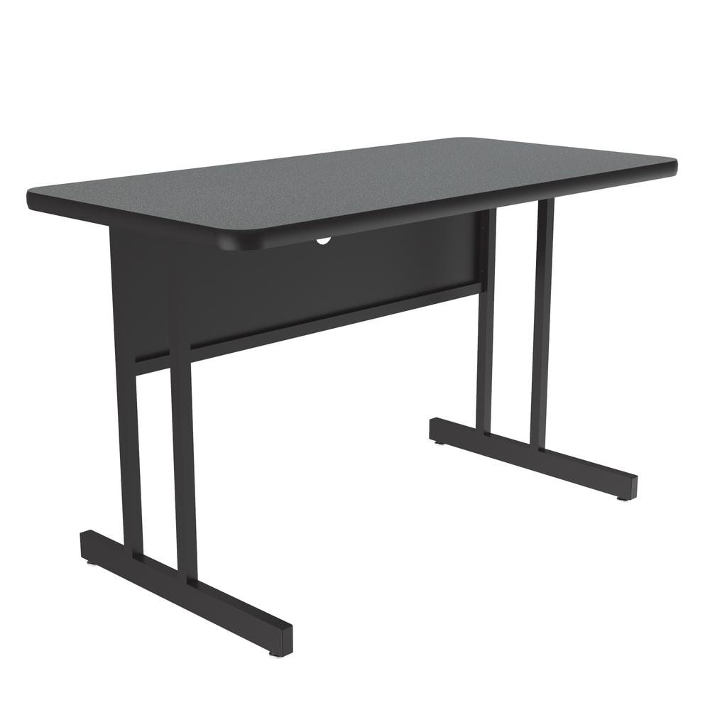 Desk Height "1 1/4" Deluxe HIgh-Pressure Top Computer/Student Desks , 24x36" RECTANGULAR MONTANA GRANITE, BLACK. Picture 4