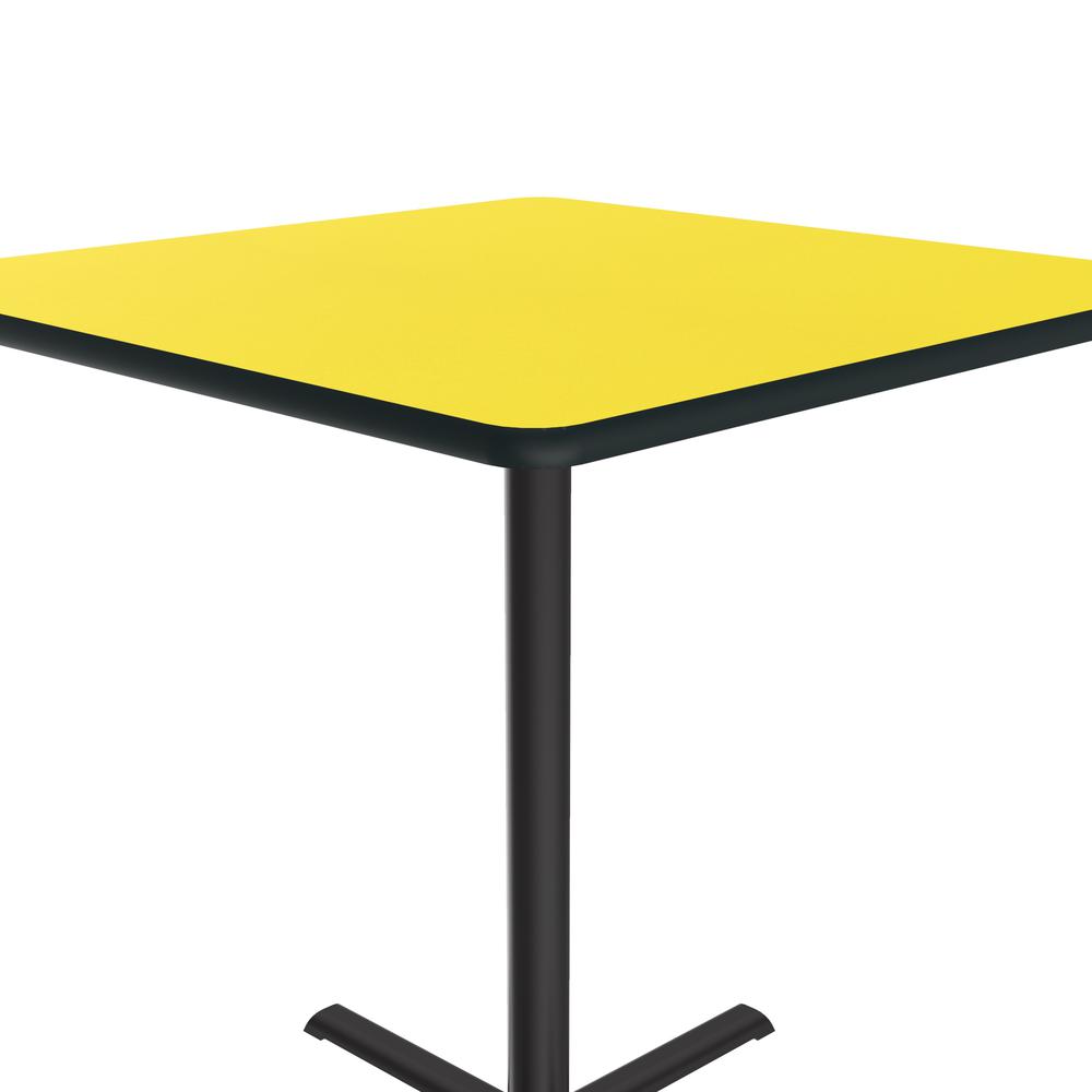 Bar Stool/Standing Height Deluxe High-Pressure Café and Breakroom Table 36x36", SQUARE YELLOW BLACK. Picture 4