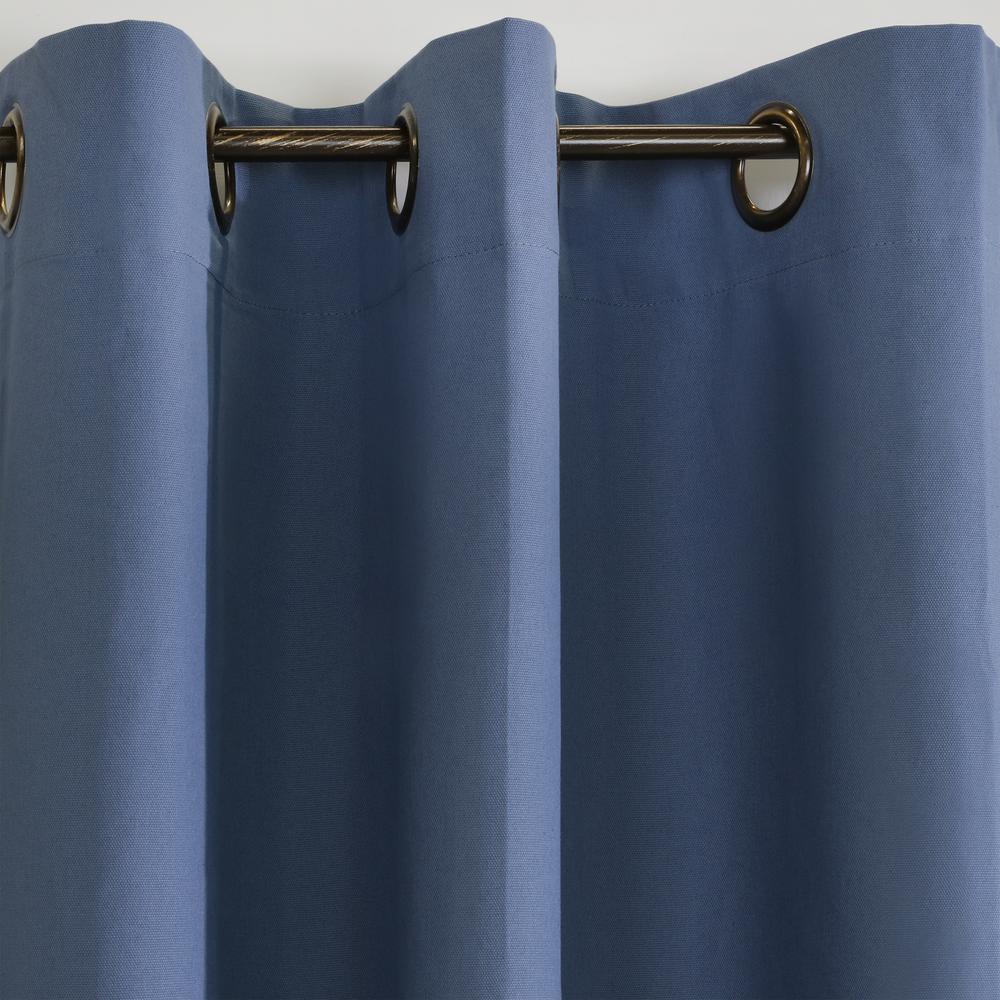 Weathermate Grommet Curtain Wide Panel Pair each 80 x 84 in Blue. Picture 2
