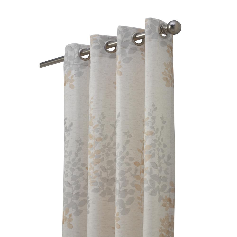 Lana Light Filtering Grommet Curtain Panel 50 x 63 in Ivory. Picture 2