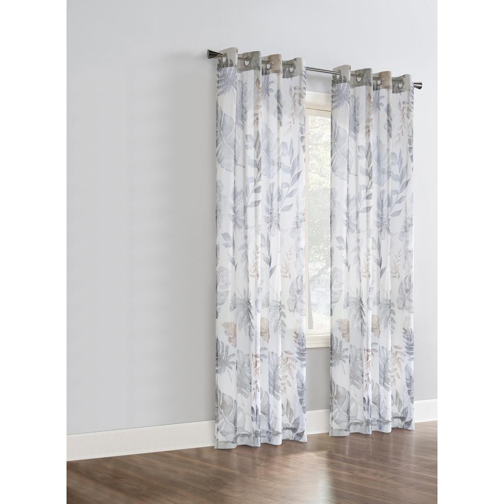 Alba Sheer Grommet Curtain Panel 52 x 95 in Taupe. Picture 4