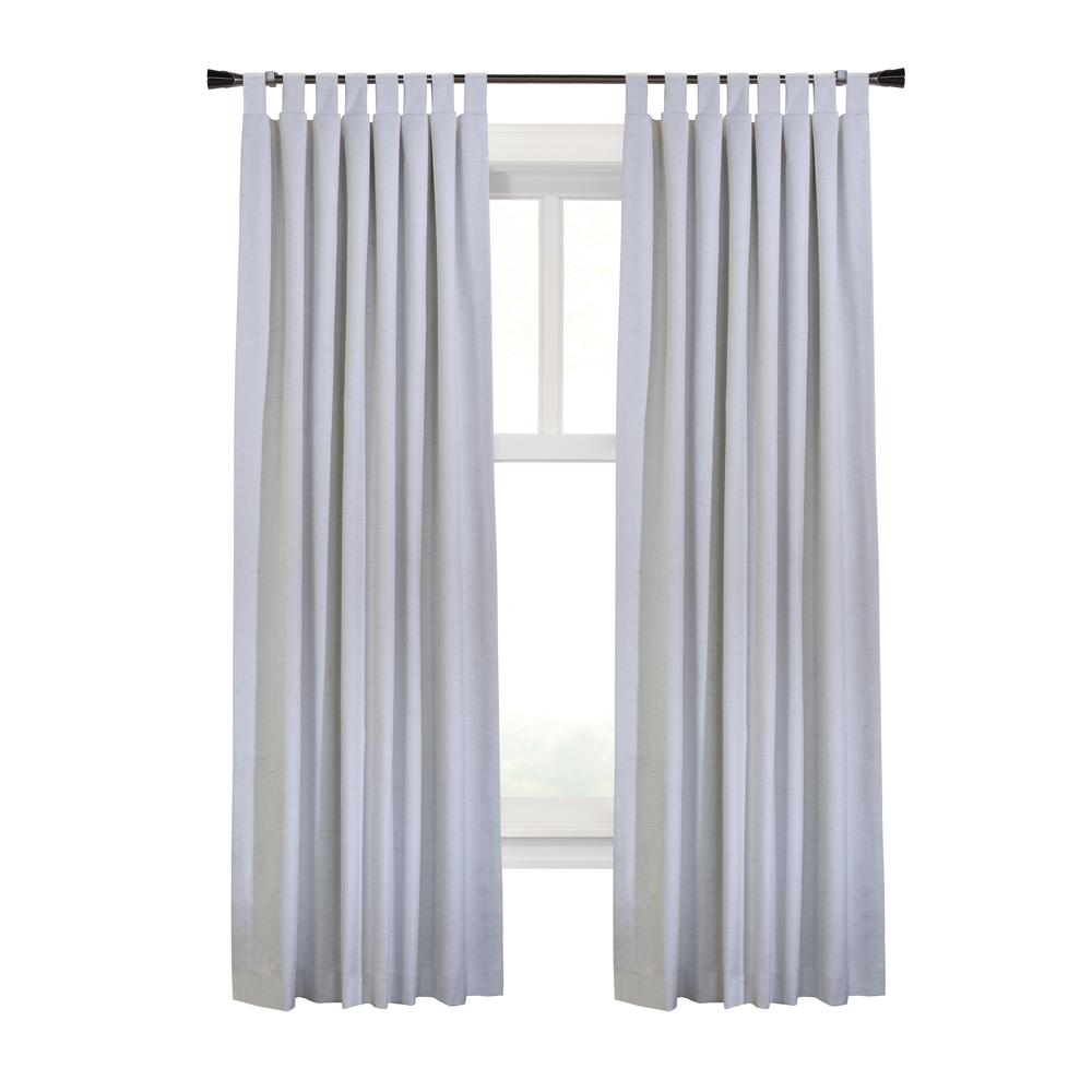 Ventura Blackout Tab Top Curtain Panel Pair each 52 x 84 in White. Picture 1
