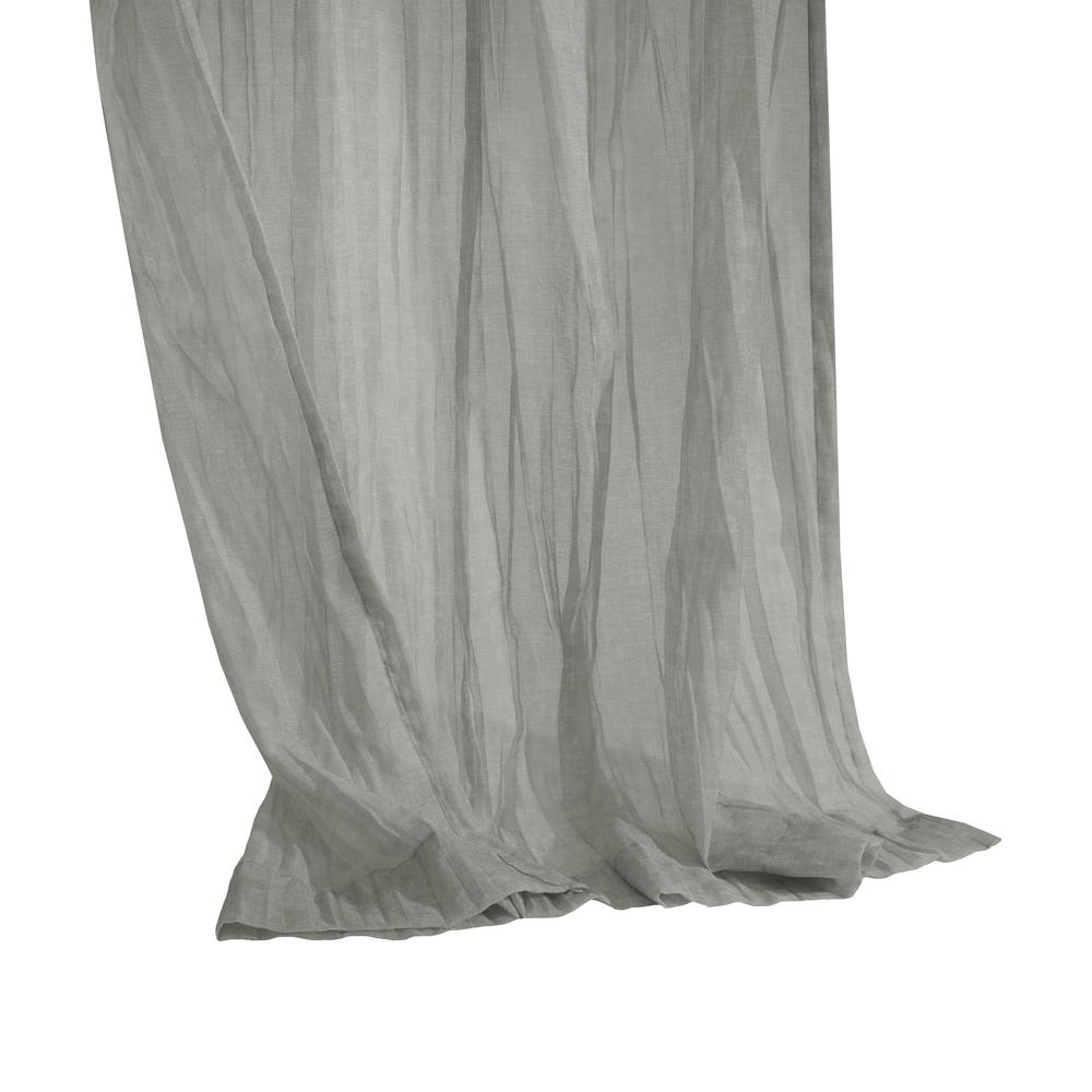 Paloma Sheer Dual Header Curtain Panel 52 x 63 in Grey. Picture 3