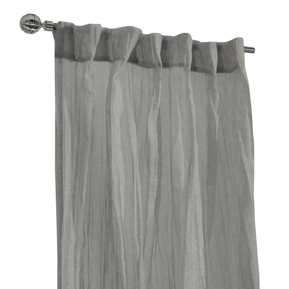 Paloma Sheer Dual Header Curtain Panel 52 x 63 in Grey. Picture 2