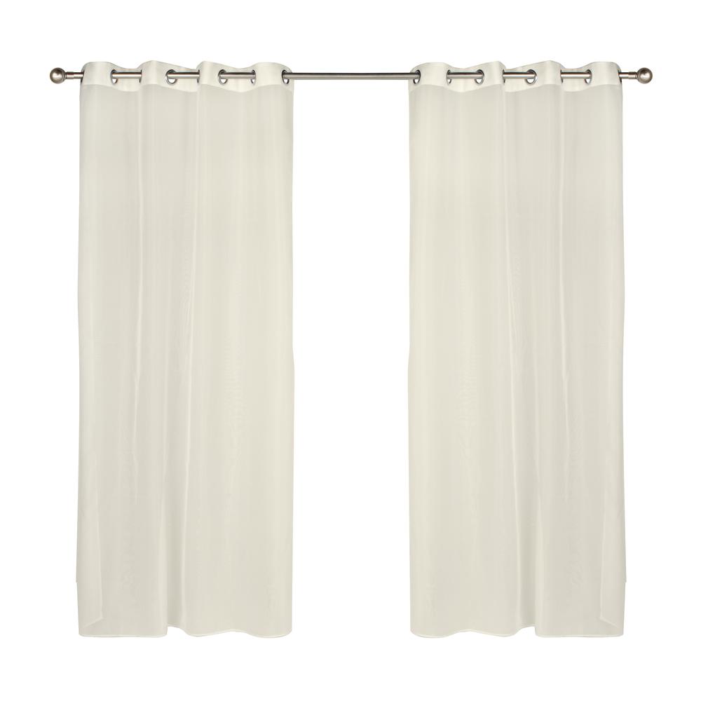 Escape Grommet Curtain Panel Window Dressing 54 x 96 in Ivory. Picture 3