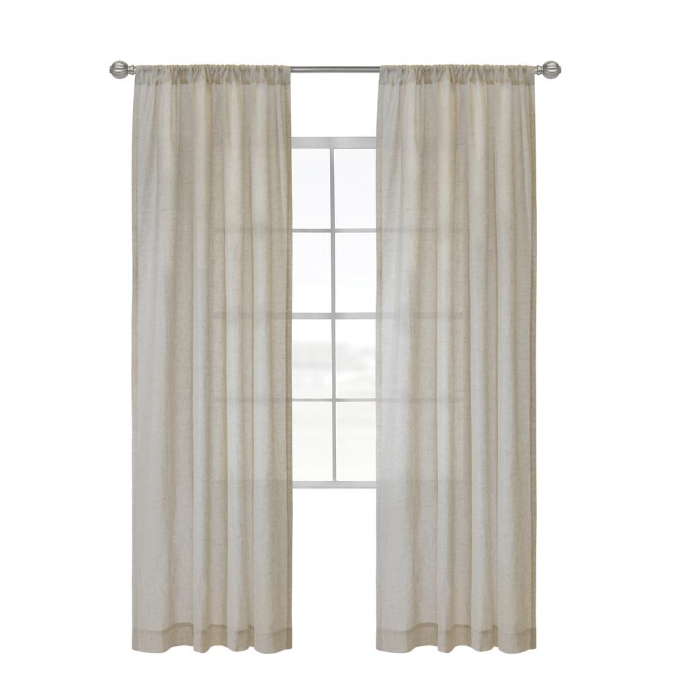 Weathervane Light Filtering Rod Pocket Curtain Panel 50 x 72 in Linen. Picture 1