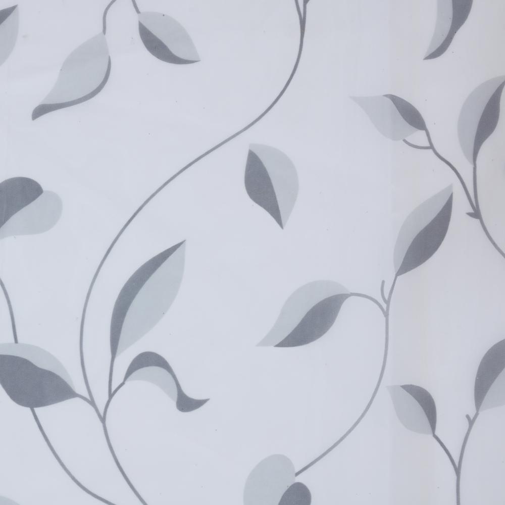 Two Tone Leaf Grommet Panel 54 x 84 in Grey. Picture 2