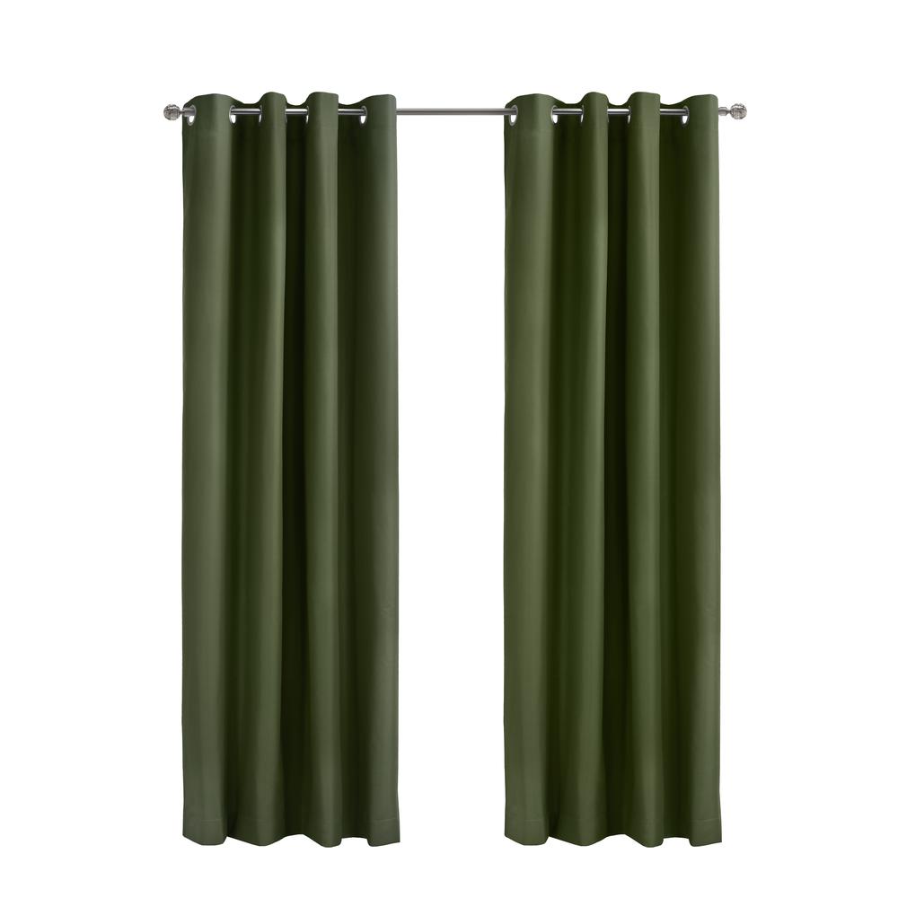 Alpine Blackout Grommet Curtain Panel 52 x 63 in Olive. Picture 1