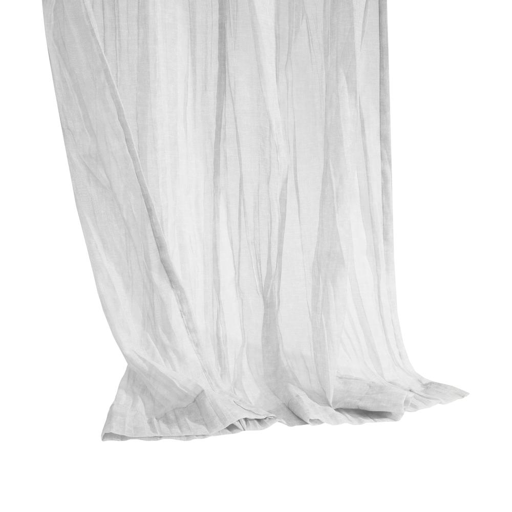 Paloma Sheer Dual Header Curtain Panel 52 x 63 in White. Picture 3