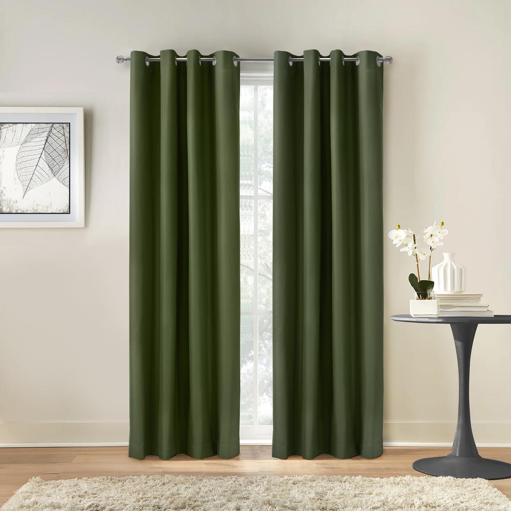 Alpine Blackout Grommet Curtain Panel 52 x 63 in Olive. Picture 5