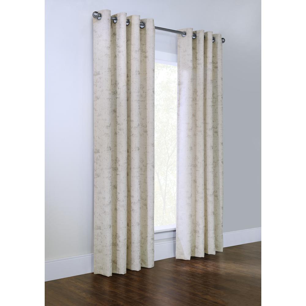 Tuscani Light Filtering Grommet Curtain Panel 54 x 95 in Natural. Picture 1