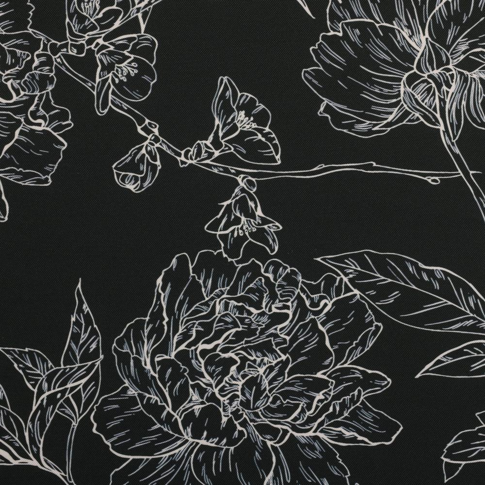 Flora Printed High Back Cushion 20" x 45" in Black. Picture 3