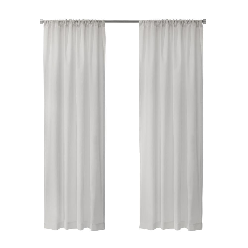 Weathershield Insulated Sheer Rod Pocket Curtain Panel 50 x 72 in White. Picture 1