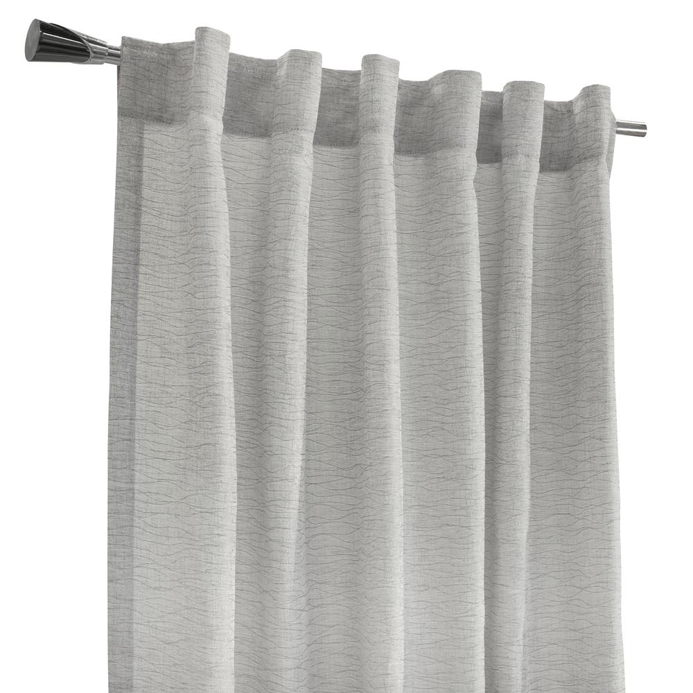 Danbury Light Filtering Dual Header Curtain Panel 52 x 95 in Silver. Picture 2