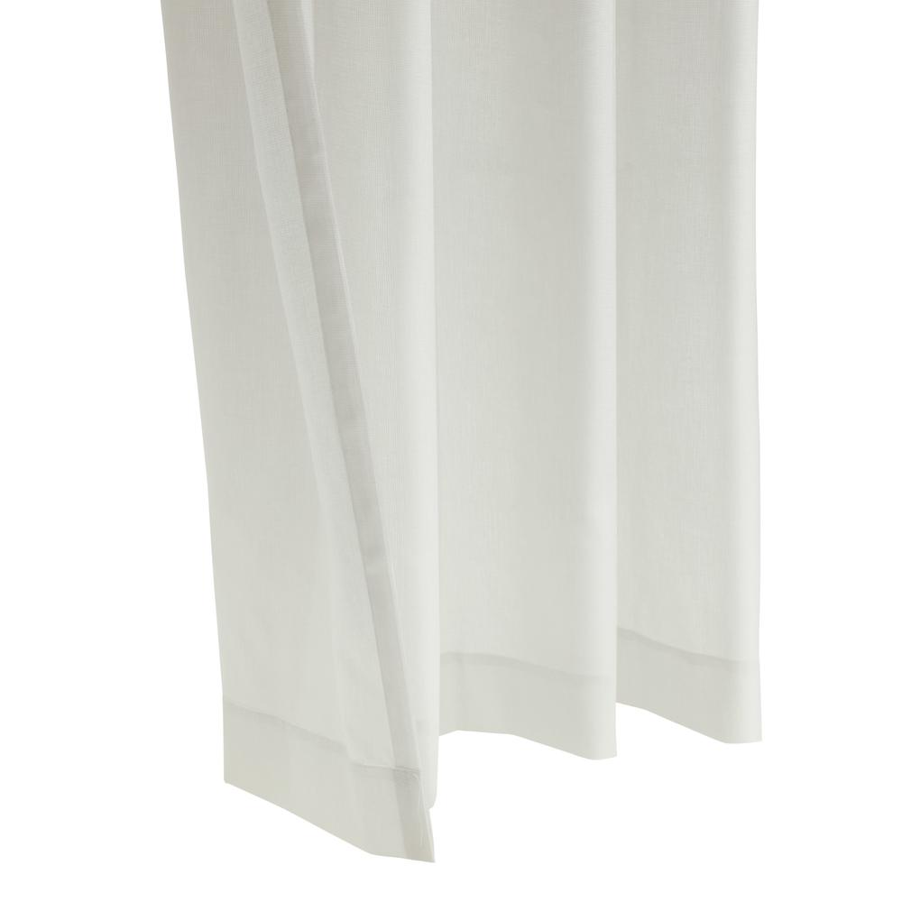 Weathershield Insulated Sheer Rod Pocket Curtain Panel 50 x 72 in White. Picture 3