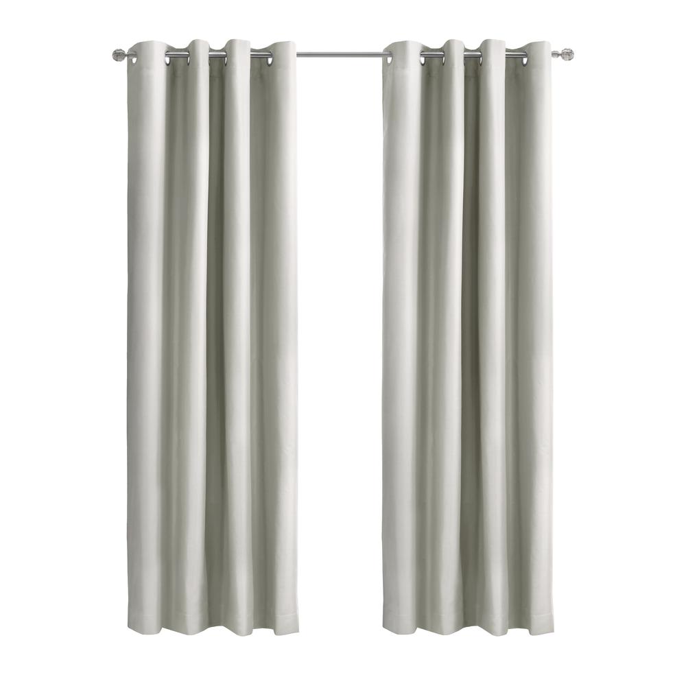 Alpine Blackout Grommet Curtain Panel 52 x 63 in White. Picture 1